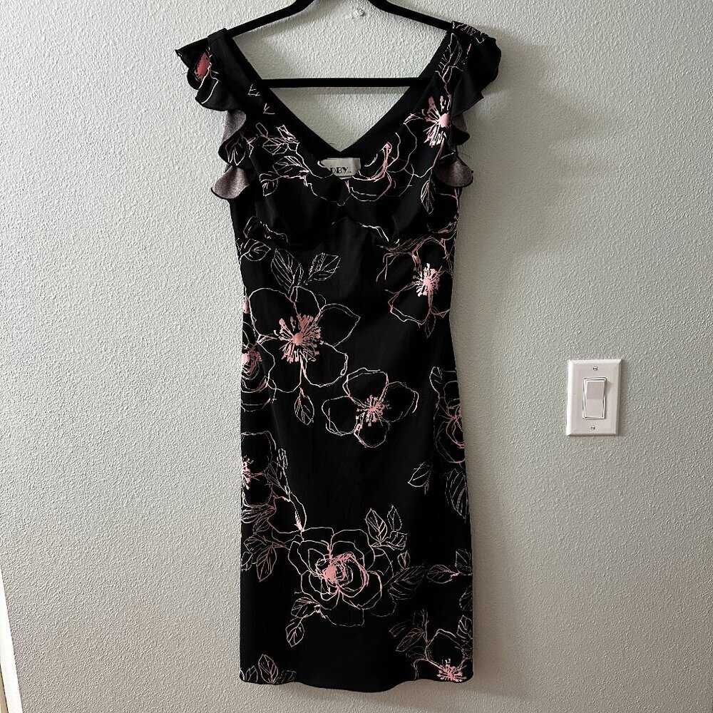 Vintage 90s Y2K DBY Babydoll Midi Dress Medium Dark Romantic Whimsigoth Fairy